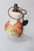 Moorcroft Hibiscus table lamp, 25cm.