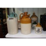 Fine Stoneware bottles including Calverley and Gee Gosforth, Jamaica Inn, Domestos and Stergene,