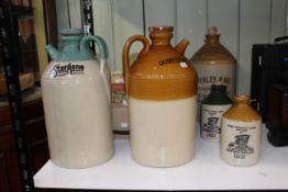 Fine Stoneware bottles including Calverley and Gee Gosforth, Jamaica Inn, Domestos and Stergene,