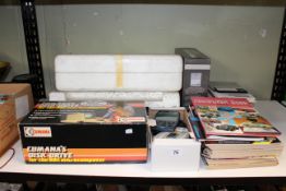Collection of vintage computer and game systems including BBC Microcomputer with paperwork,