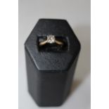 Solitaire diamond 18 carat gold ring, having approximate 0.75 carat diamond, size L.