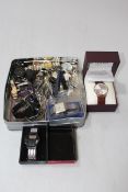 Box of wristwatches.