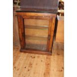 Victorian walnut and satinwood inlaid glazed door pier cabinet, 97cm by 76cm by 32cm.
