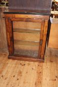 Victorian walnut and satinwood inlaid glazed door pier cabinet, 97cm by 76cm by 32cm.