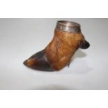 Silver mounted deer hoof by Ferguson Macbean, Inverness, 11cm.