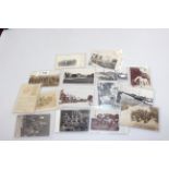 Collection of postcards including Aldershot 1909 military, Willow Hall Mills Sowerby Bridge RP,