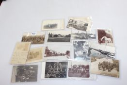 Collection of postcards including Aldershot 1909 military, Willow Hall Mills Sowerby Bridge RP,