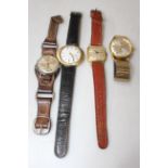 Four gents vintage wristwatches by Timex, Avia and Accurist.