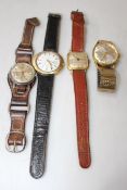 Four gents vintage wristwatches by Timex, Avia and Accurist.