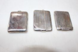 Collection of three silver match book holders, Birmingham 1924, 1929 and 1936.