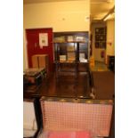 Oak shelf back dresser, draw leaf dining table and barley twist occasional table (3).