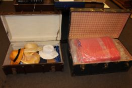 Two vintage trunks and contents.
