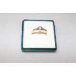 18 carat gold and platinum diamond ring, size M.