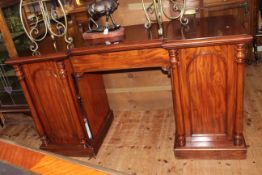 Victorian mahogany inverted breakfront pedestal sideboard, 94cm by 175cm by 63cm.