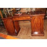 Victorian mahogany inverted breakfront pedestal sideboard, 94cm by 175cm by 63cm.