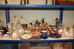 Pendelfin figures and stands, Victorian Staffordshire including pair dogs, hostess tablewares,