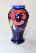 Moorcroft dark blue vase, 18cm.