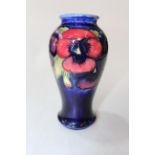 Moorcroft dark blue vase, 18cm.