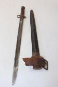 WWI bayonet and scabbard.