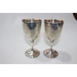 Pair Victorian silver trophy goblets, Sheffield 1892 and 1894, both won by W.H.