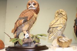 Two large owl models, one by Country Artists '02660'.