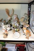 Sixteen bird models including Country Artists 'The Intruder' with COA No.