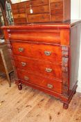 Victorian pine stained as mahogany four drawer chest, 120cm by 105cm by 49cm.