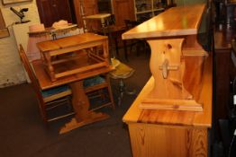 Pine sideboard, rectangular dining table and four chairs, pine coffee table and bench (8).