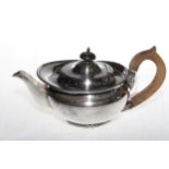 Silver teapot with reed and ribbon borders, Mappin & Webb, Sheffield 1919.