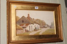 Hilton, Cottage at Prenton, Nr Birkenhead, watercolour, signed lower right, 22cm by 37.