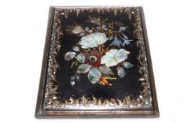 Victorian papier-mache blotter with mother of pearl, gilt and painted decoration,