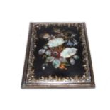 Victorian papier-mache blotter with mother of pearl, gilt and painted decoration,