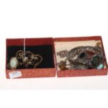 Jewellery including 14k opal ring, 9 carat gold bracelet, three gold rings, 9 carat gold,