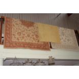 Laura Ashley Templeton rug 2.00 by 1.36, beige Otisse rug 1.70 by 1.20 and Ochre wool rug 1.50 by 0.