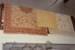 Laura Ashley Templeton rug 2.00 by 1.36, beige Otisse rug 1.70 by 1.20 and Ochre wool rug 1.50 by 0.