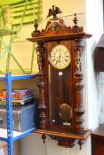 Victorian Gustav Becker double weight wall clock.