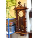 Victorian Gustav Becker double weight wall clock.