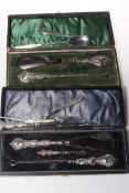 Cased and loose silver handled button hooks and shoe horns, bookmark and spoon (10).