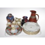 Set of six Minton side plates, Crown Ducal coffee cans and saucers, Oriental ginger jar and plate,