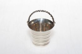 George II silver pail salt with twist swing handle, George Campar, London 1753, 8.