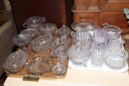 Collection of pressed glass bowls, dishes, jugs, sweet dishes, etc.