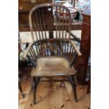 Antique Windsor pierced splat back elbow chair.