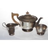 Silver three piece tea service, Birmingham 1937.