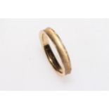 9 carat gold wedding ring, with concave matt finish, size S.