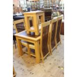 Barker & Stonehouse? light oak and walnut ten piece dovetail dining suite comprising two door