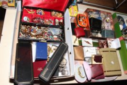 Large collection of assorted costume jewellery, watches, etc.