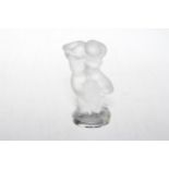 Lalique frosted sculpture of Pan and Diane, 13.5cm, etched mark to base.