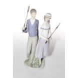 Lladro Golfing Couple, no. 1453, 34cm.