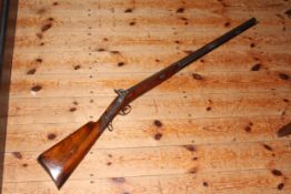 Antique percussion shotgun engraved Richard Booth.