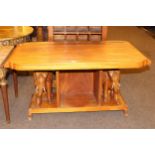 Rectangular hardwood elephant coffee table, 52cm by 102cm by 59.5cm.